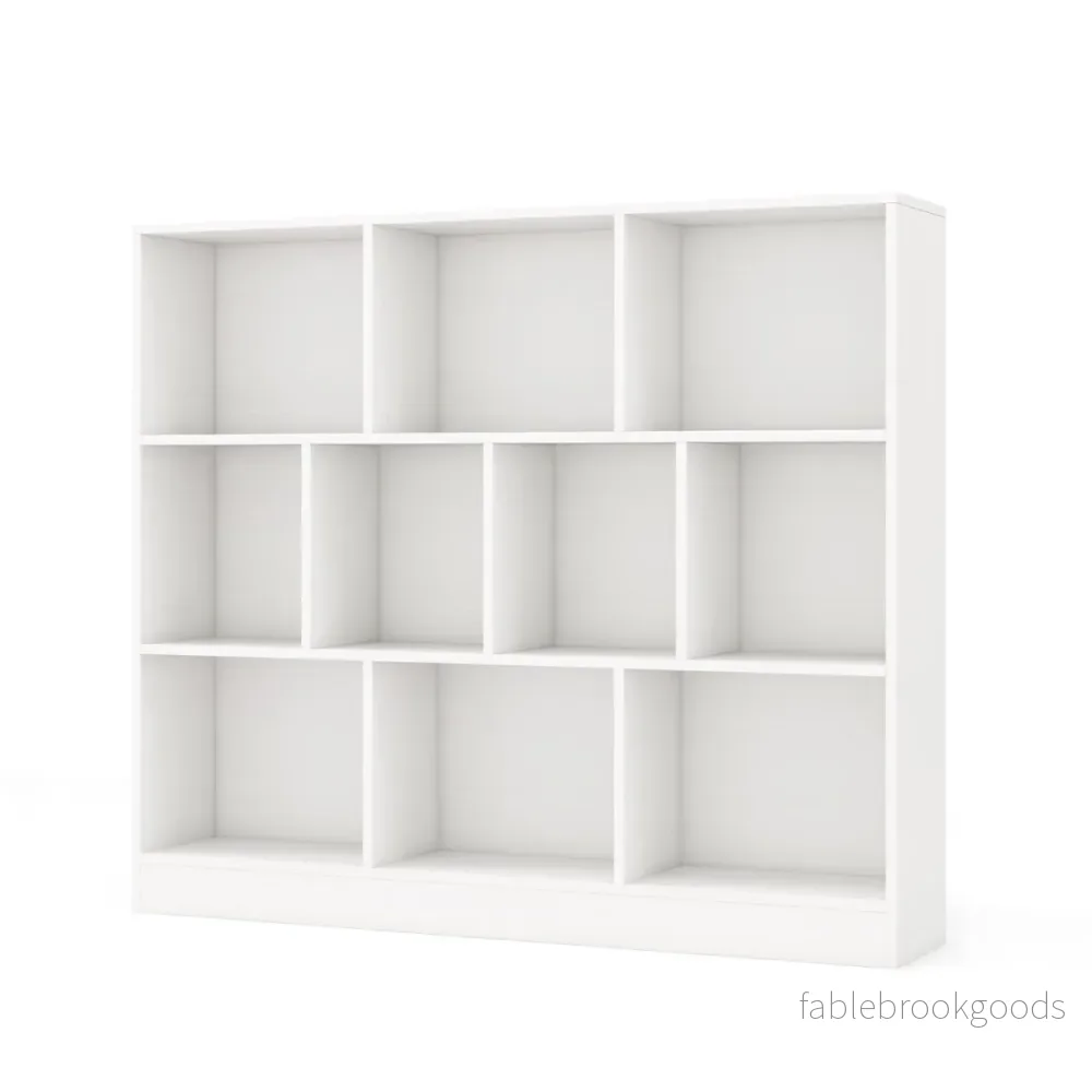 vånings – bokhylla med fack Ståhylla Kubhylla Kontorshylla – 3 10 120 x 24 x 104 cm – Vit