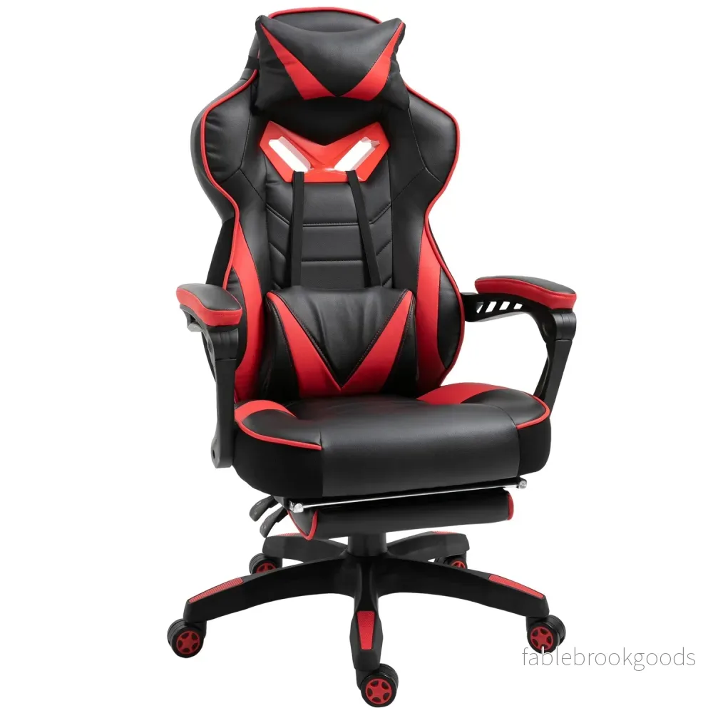 Gaming Kontorsstol med massage – justerbar, konstläder
