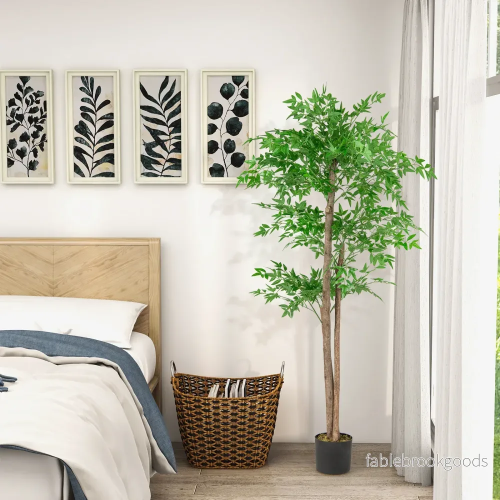 Konstgjord – växt bambu konstträd med kruka dekoträd – 150 cm – Grön - Bild 3