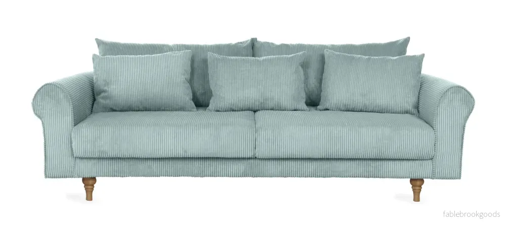 Turku 4-seater sofa/sofa bed Corduroy, Dusty Blue, removable & washable covers