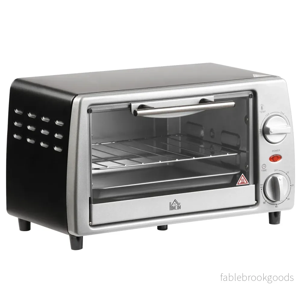 Elektrisk ugn 10L med justerbar temperatur, timer & grill