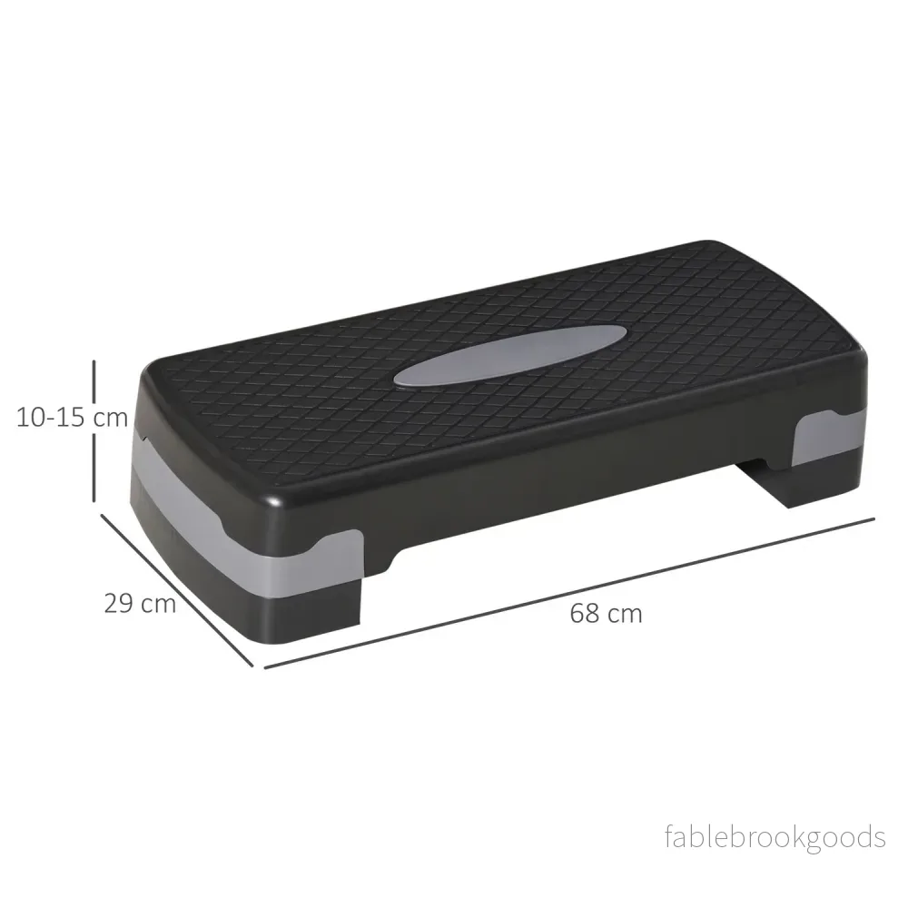 Justerbar Aerobic Stepper, 68x29x15cm, Svart/Grå - Bild 3