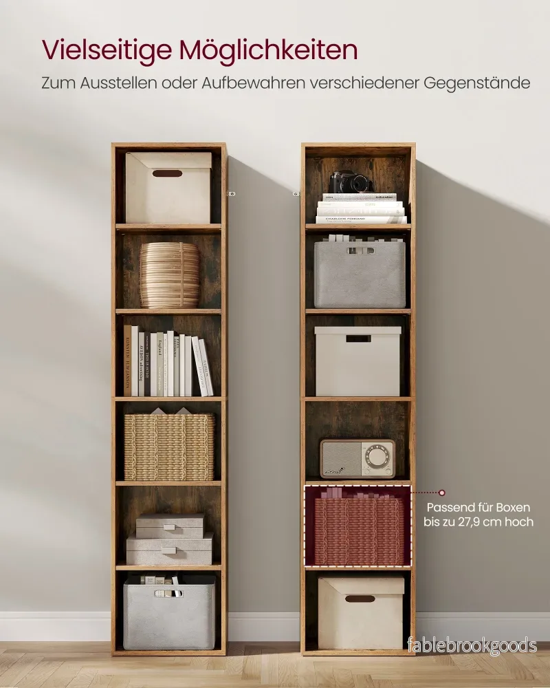 Bokhylla – 6 nivåer – Vintage brun - Bild 3