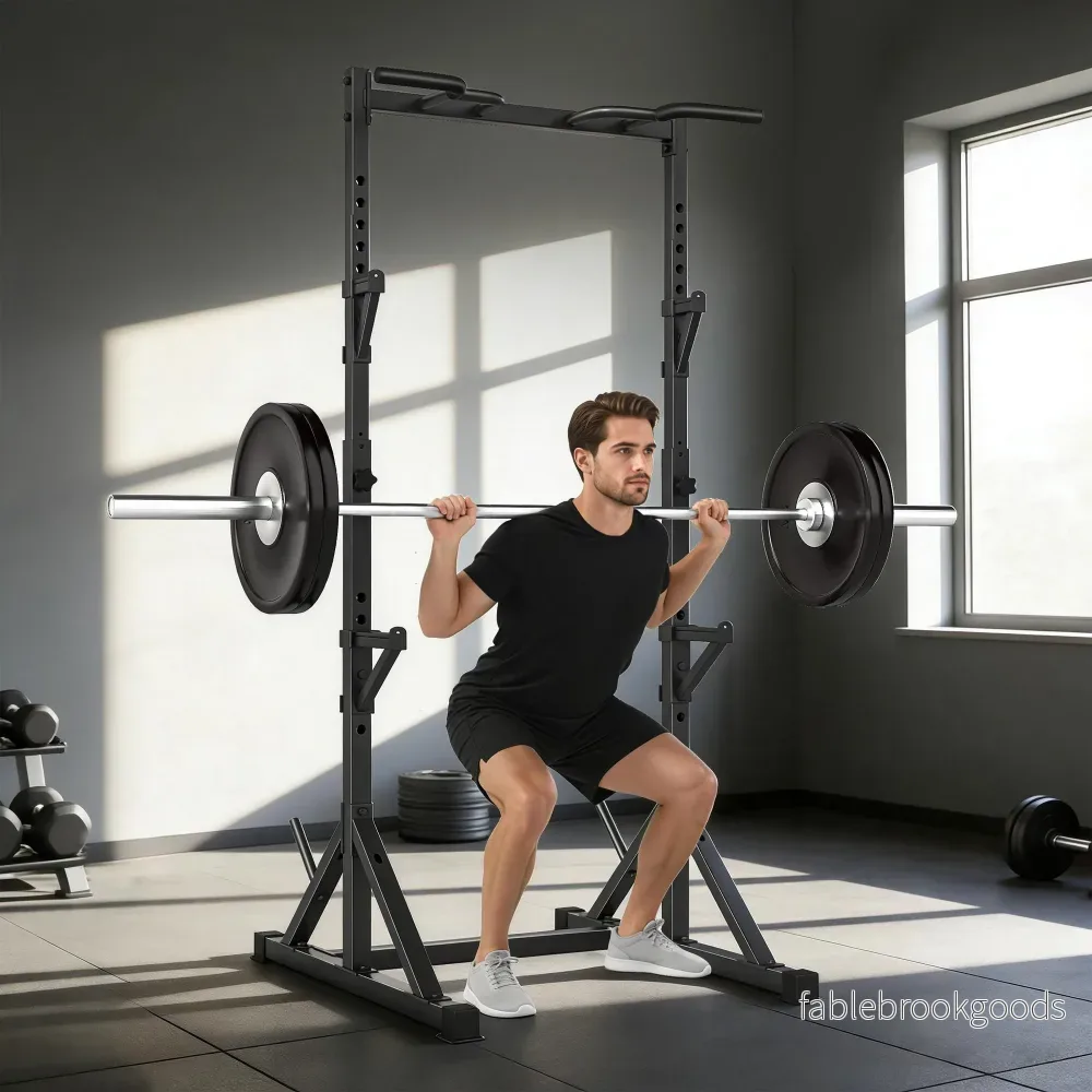 Justerbar knäböjsställning med pull-up-stång, 200 kg, svart - Bild 2