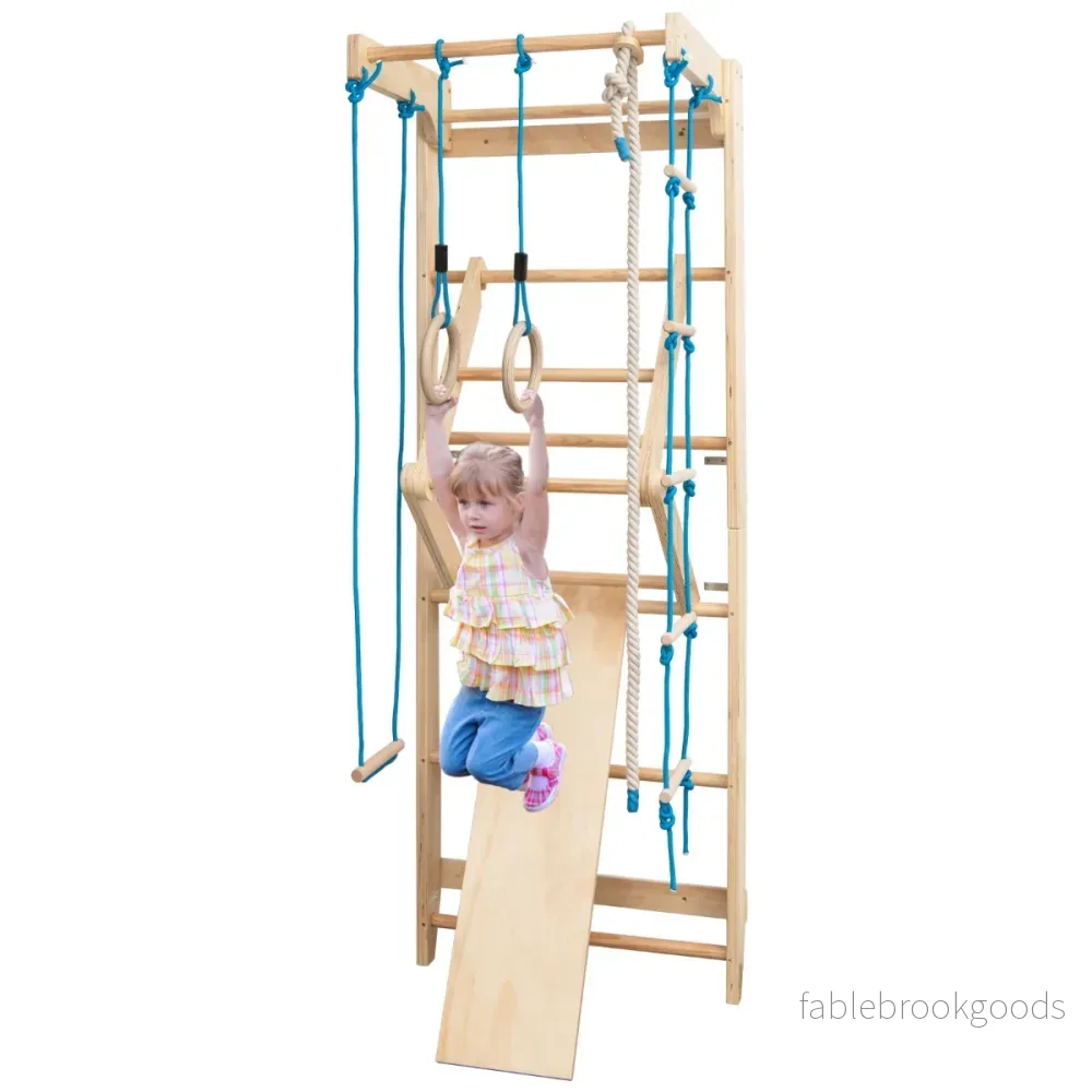 Väggstänger, – gymnastikvägg, klättervägg inklusive monteringsmaterial, – 100 kg 80 x 58,5 x 220 cm – Trä