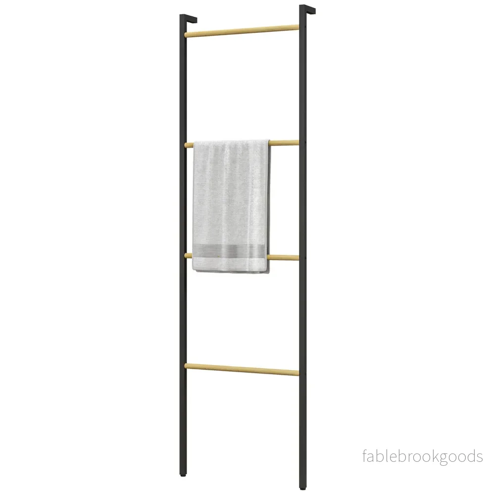 Handduksstegeställ, 4-stångsstål, utrymmesbesparande svart 49x167,5 cm