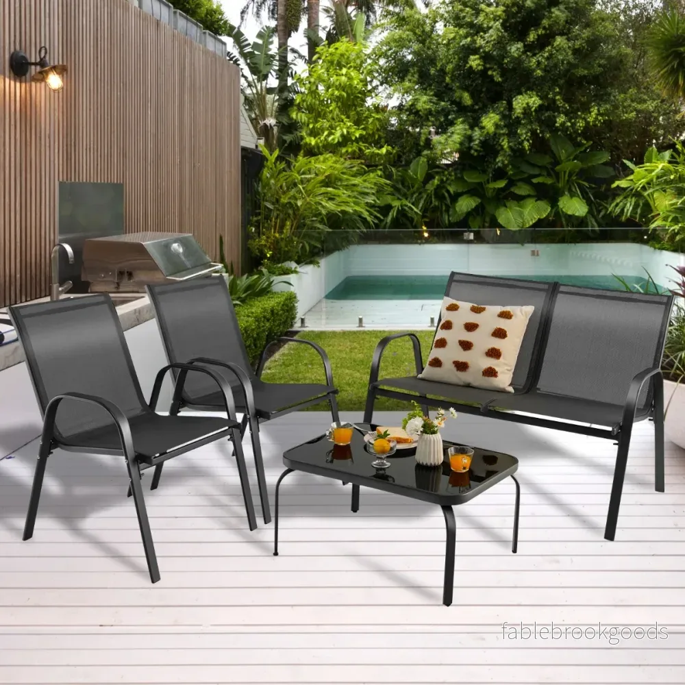 delar – utemöblersset samtalsset med soffbord – 4 51 x 71 x 35 cm – Grå - Bild 3