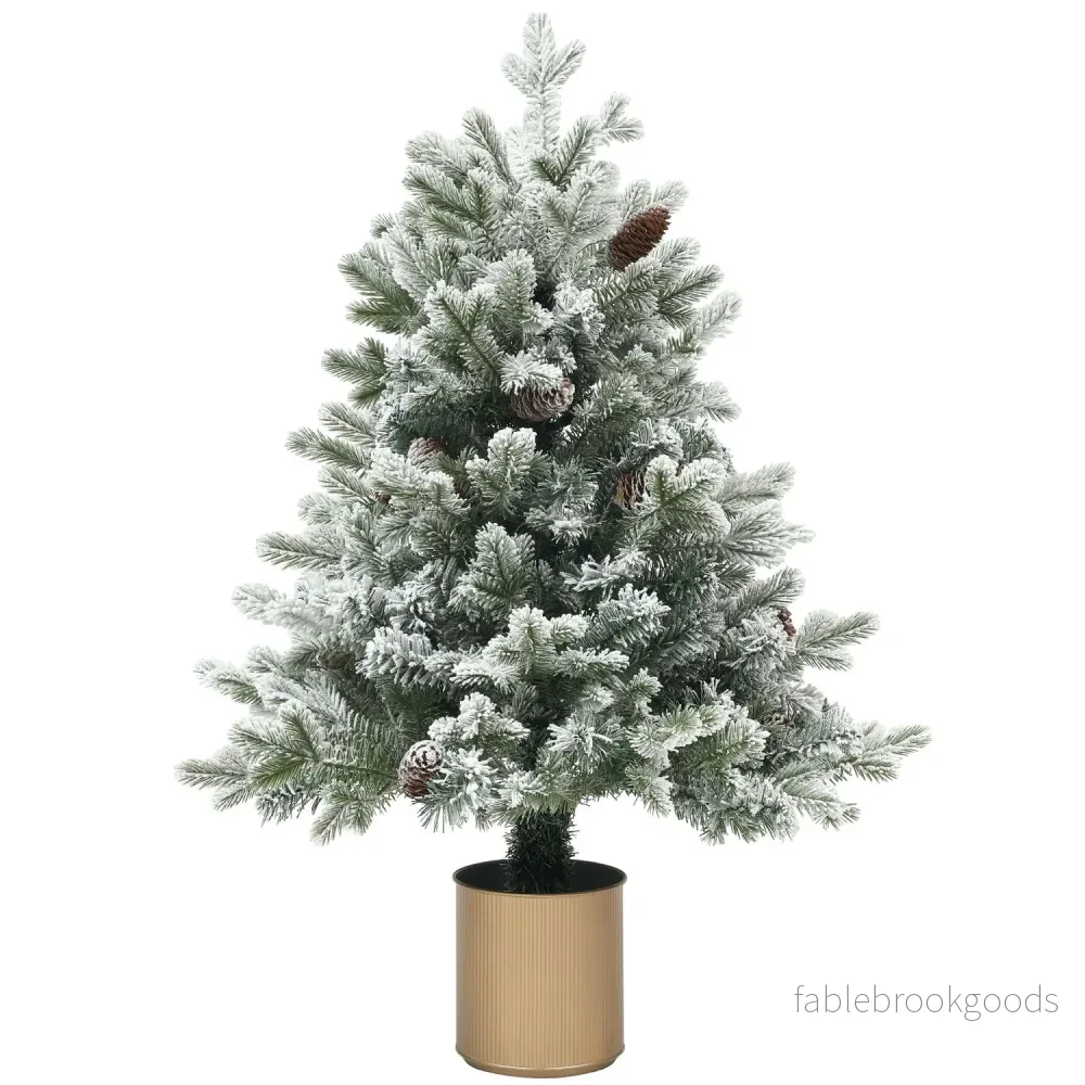 Konstgjord julgran, 100cm, snöig, flamskyddad
