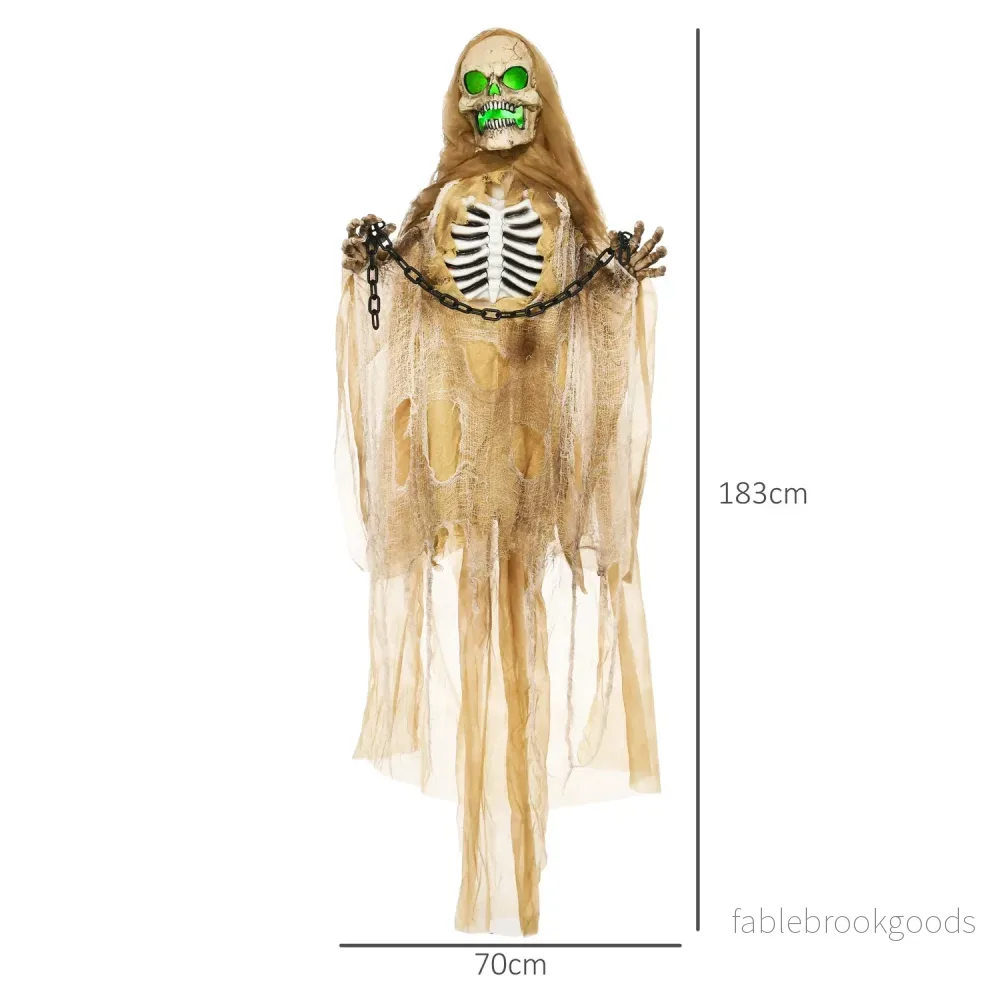 Naturlig storlek 183 cm Halloween Skelett med LED & Ljud - Bild 3