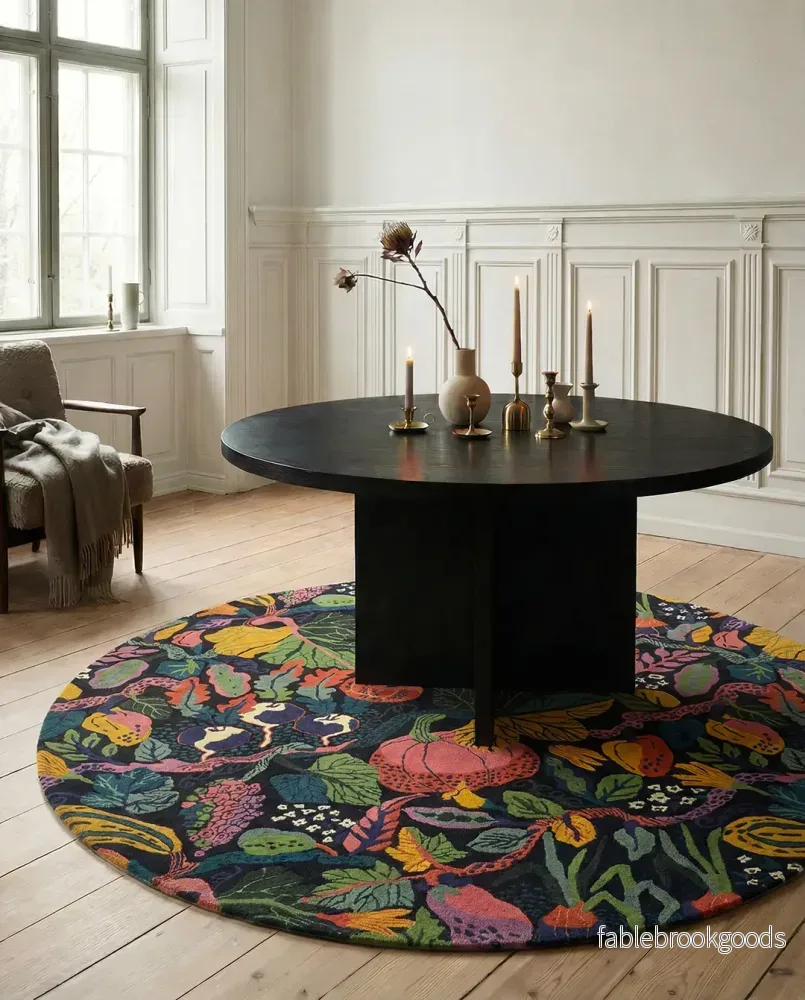 Måttanpassad Matta Heritage Garden Rund Charcoal Multi - Bild 2