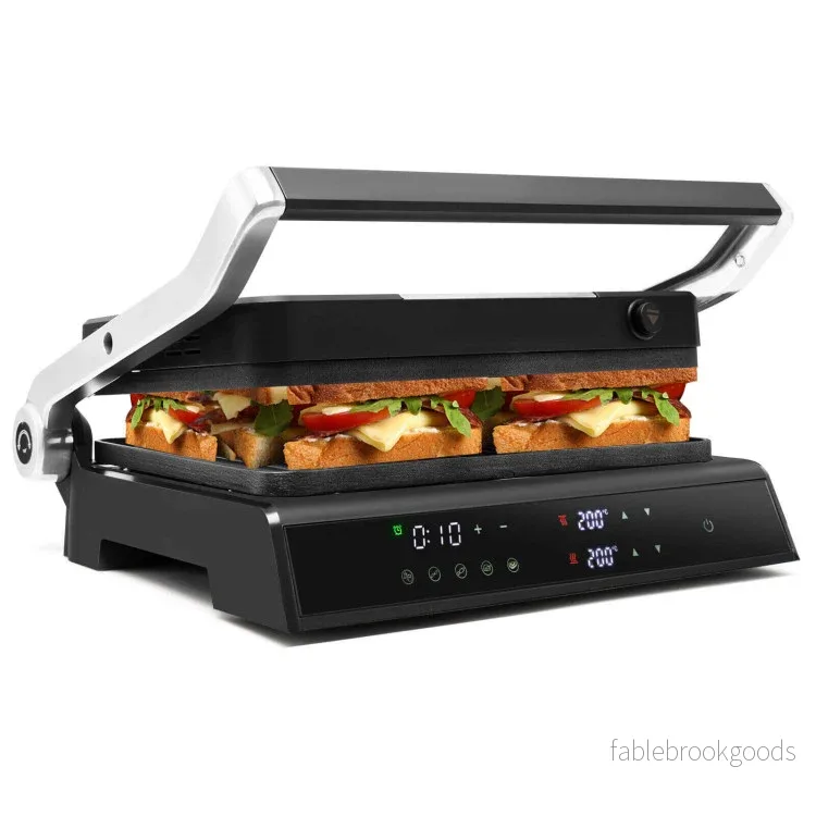 i – 1800W Panini pressgrill med non stick plattor elektrisk – 3 1 – Svart