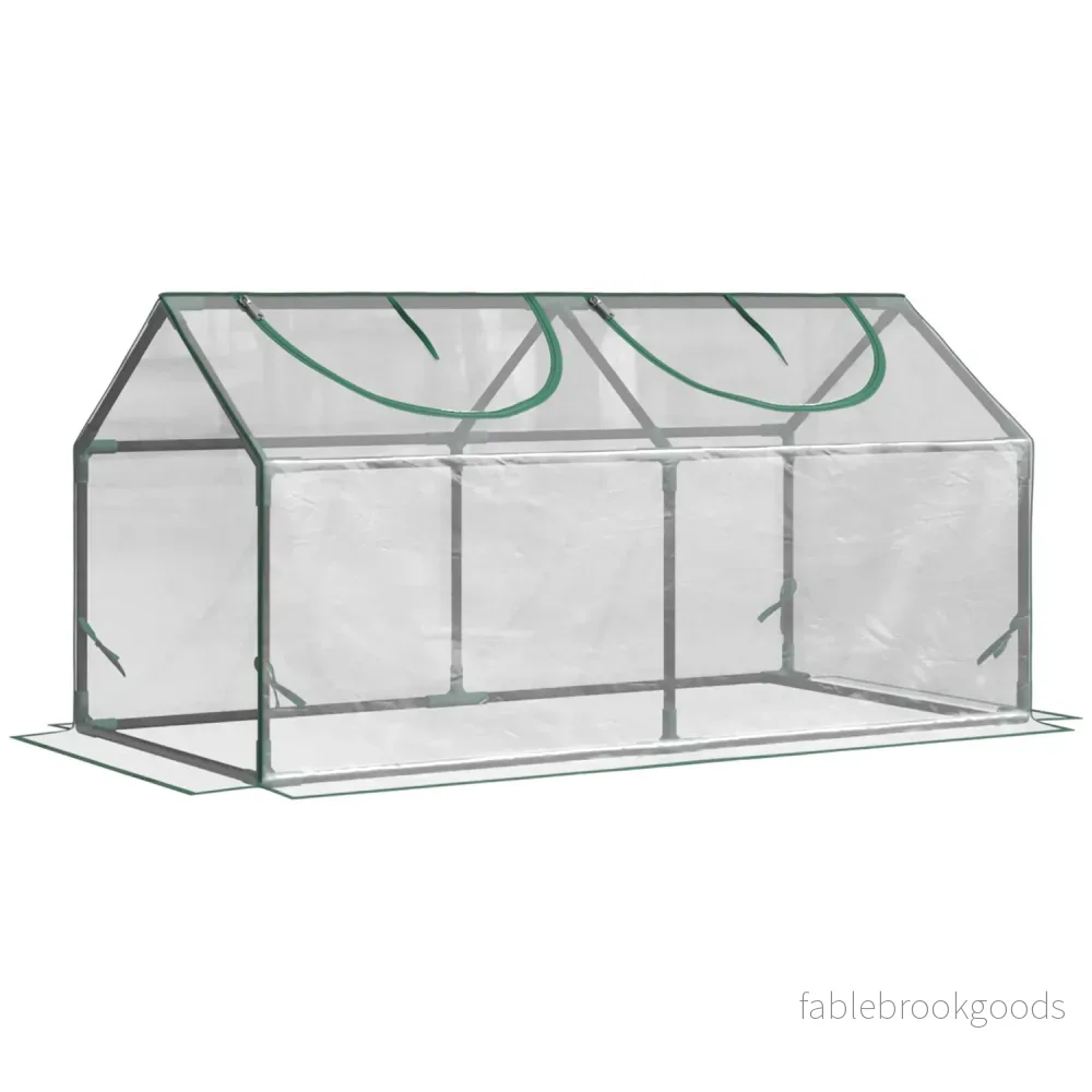 Transparent PVC-växthus med fönster – 120x60x60 cm