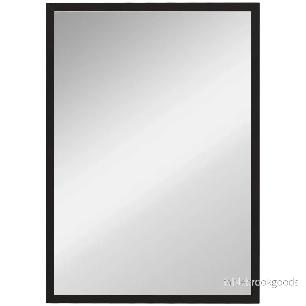 Väggspegel, 50x70 cm, svart MDF-ram, enkel montering