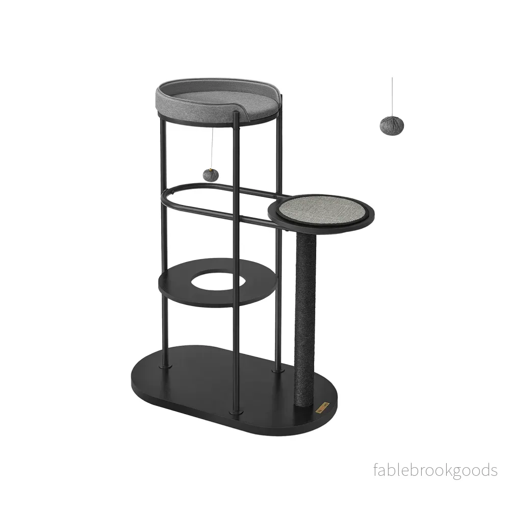 Skrapstolpe – 111 cm hög – klassisk svart sisal – svart Skrapstolpe – 111 cm hög – klassisk svart sisal – svart