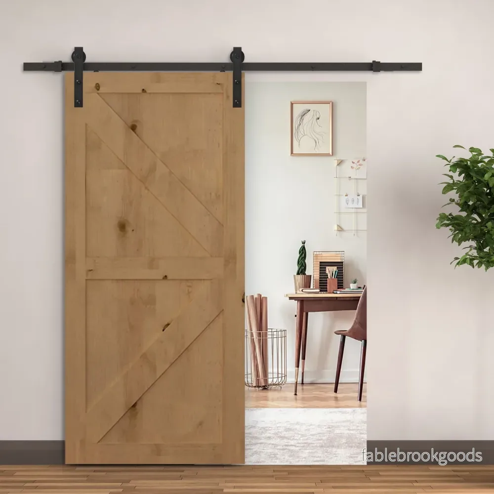 Skjutdörrsbeslag Set – 200cm Kolstål Svart - Bild 2