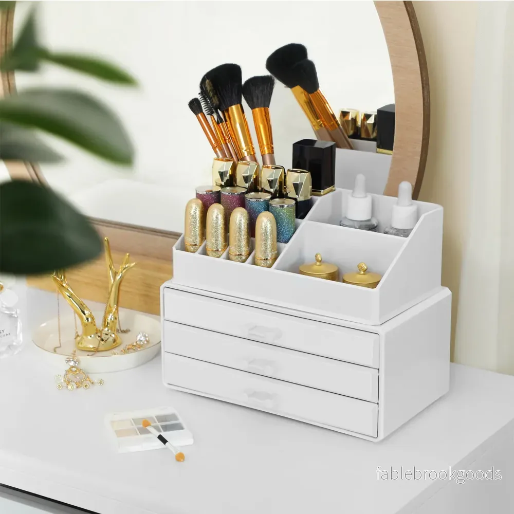 Sminkorganisator – snygg och praktisk – vit - Bild 3