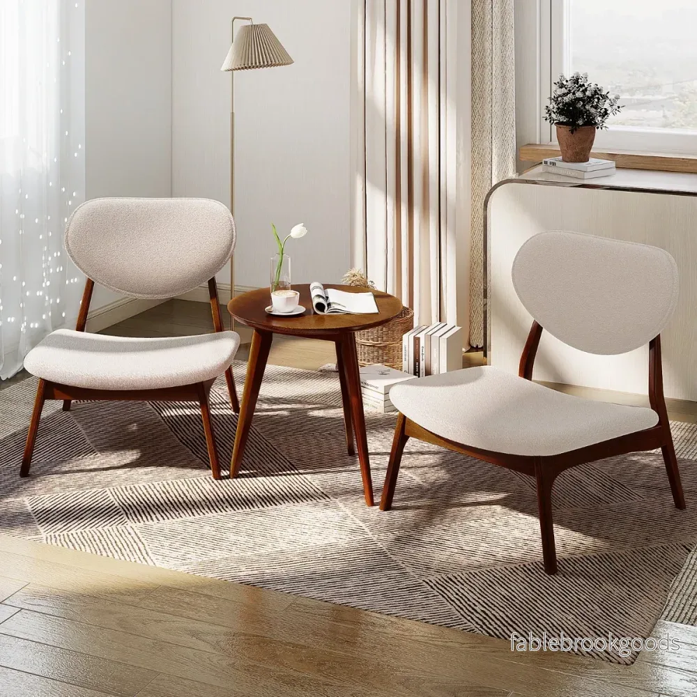 delars – fåtölj med sidobord Polstret loungestolset litet och stolar – 3 2 – Beige - Bild 3