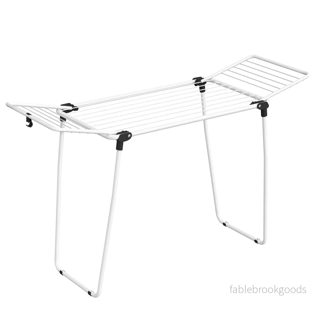 Wasrek – Inklapbaar van Staal – Ruimtebesparend – Wit – 47 x 150 x 91 cm Wasrek – Inklapbaar van Staal – Ruimtebesparend – Wit – 47 x 150 x 91 cm