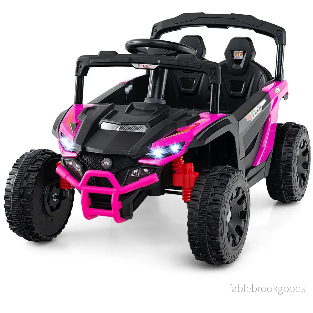 Barn – 12V elbil med fjärrkontroll Elektrisk UTV lastbil – Rosa