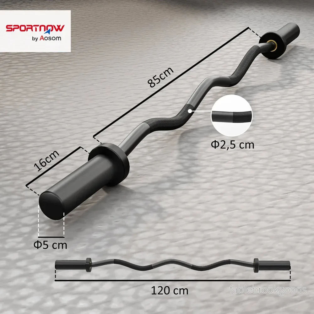 Olympisk curlstång, 5 cm hylsor, stål, 100 kg kapacitet - Bild 3