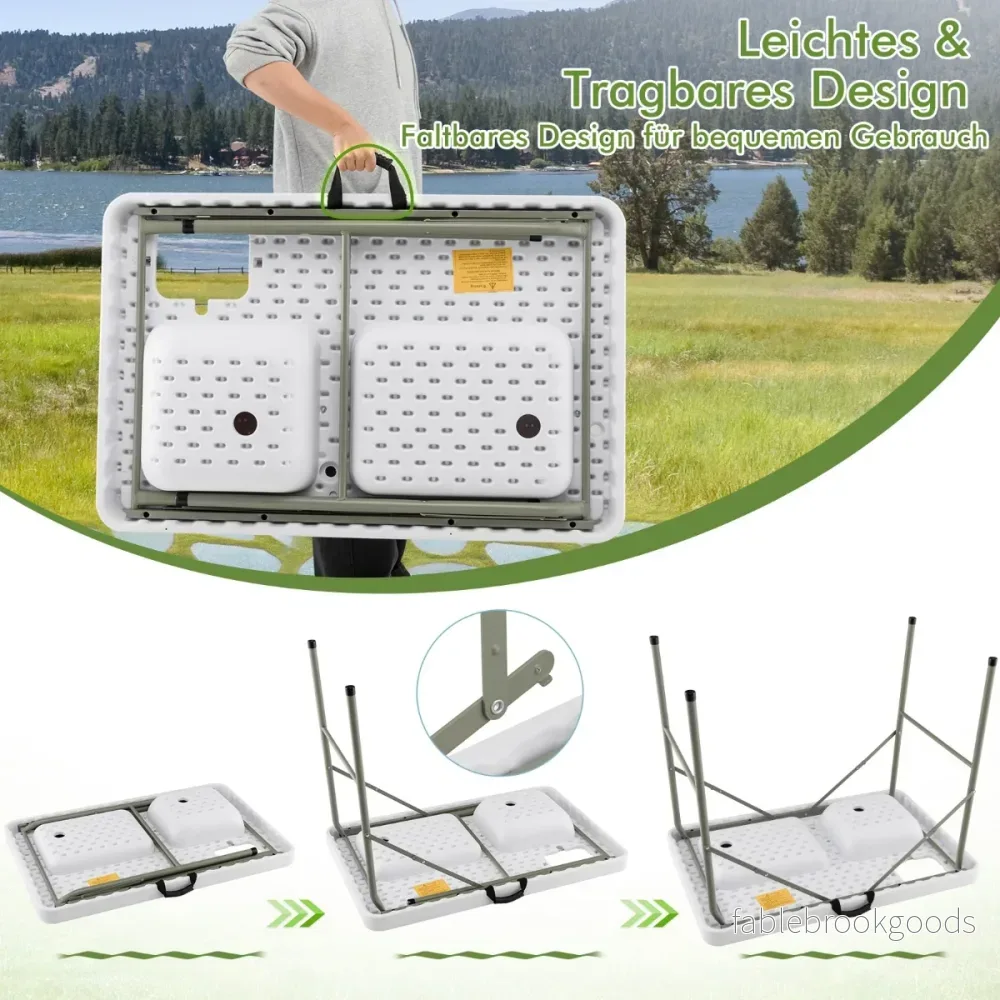 Fiskrengöringsbord – Fällbart filébord – 101,5 x 65,5 x 107,5 cm – Vit - Bild 3