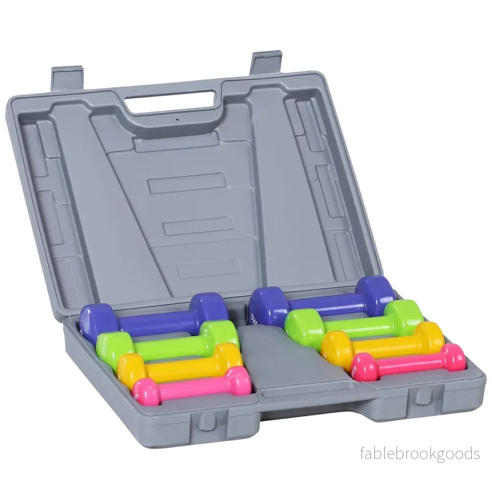 Portabelt hantelset med fodral, 4 par, 1-2 kg Portabelt hantelset med fodral, 4 par, 1-2 kg