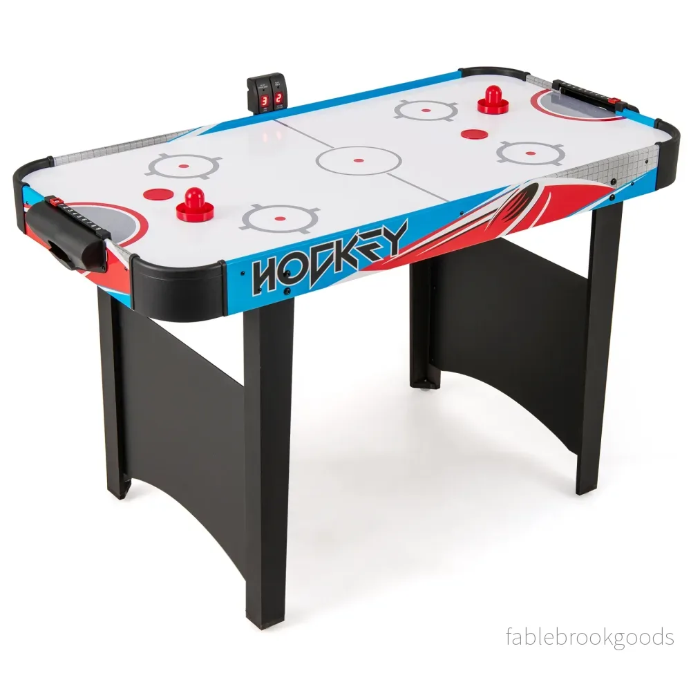 Airhockey – Bord Elektrisk Air med LED anslagstavla Lufthockey – 130 x 61 x 76 cm – Blå