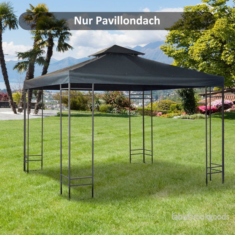 Kolgrå polyestertak för 3x3M Metal Gazebo - Bild 2