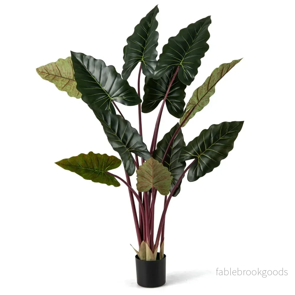 Konstgjorda – växter med blad och regnbågstaro gren modern konstträd – 11 160 cm – Grön