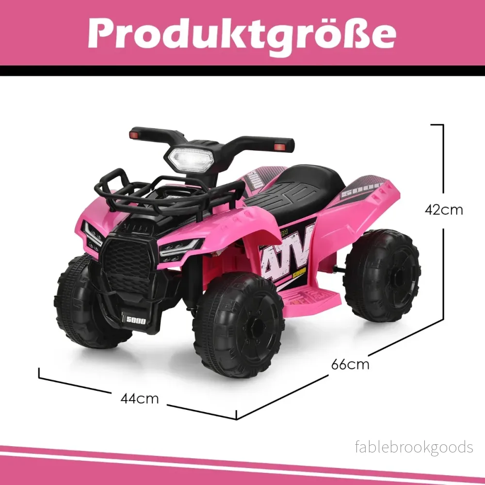 Elektrisk – fyrhjuling för barn med förvaringsutrymme Mini musik + – 44 x 66 x 42 cm – Rosa och svart - Bild 2