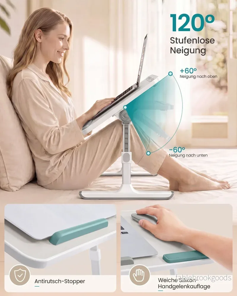 Laptoptafel - Met Lade - Voor Bed en Bank - Matzwart - 60 x 40 x 25 cm - Bild 3