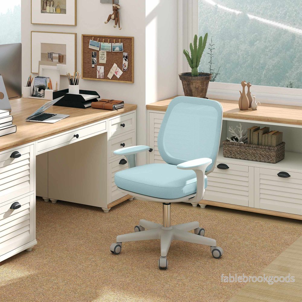 Ergonomisk kontorsstol, justerbar höjd, grön, 360 graders vridbar - Bild 2
