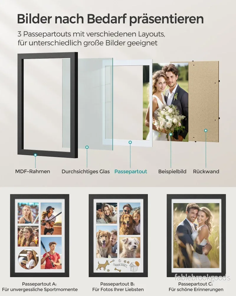 Fotoram – A4 för flera bilder – asksvart - Bild 3