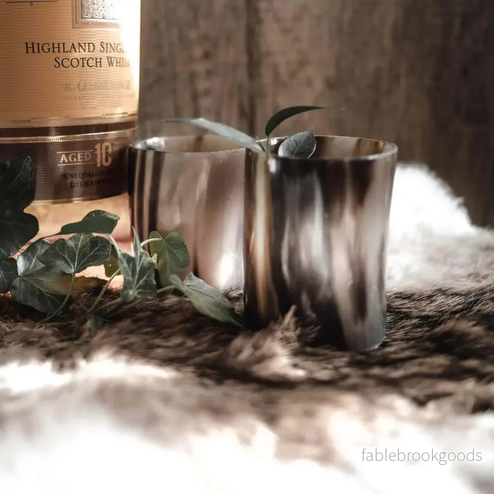 Whiskyglas 4 st. Polerad hornyta - Bild 2