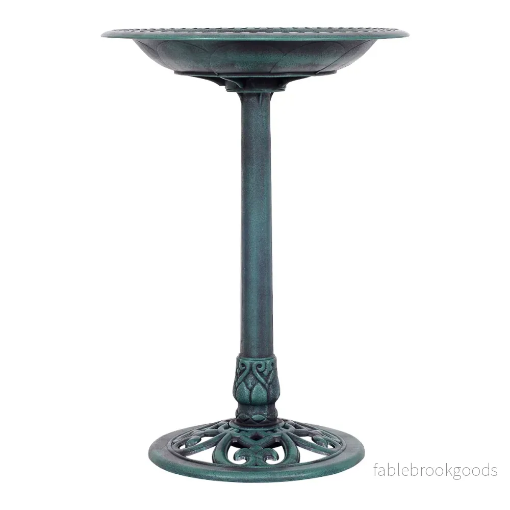 Fågelbad – Fristående med stativ Fågeldricksstation – Ø 50 x 72 cm – Grön