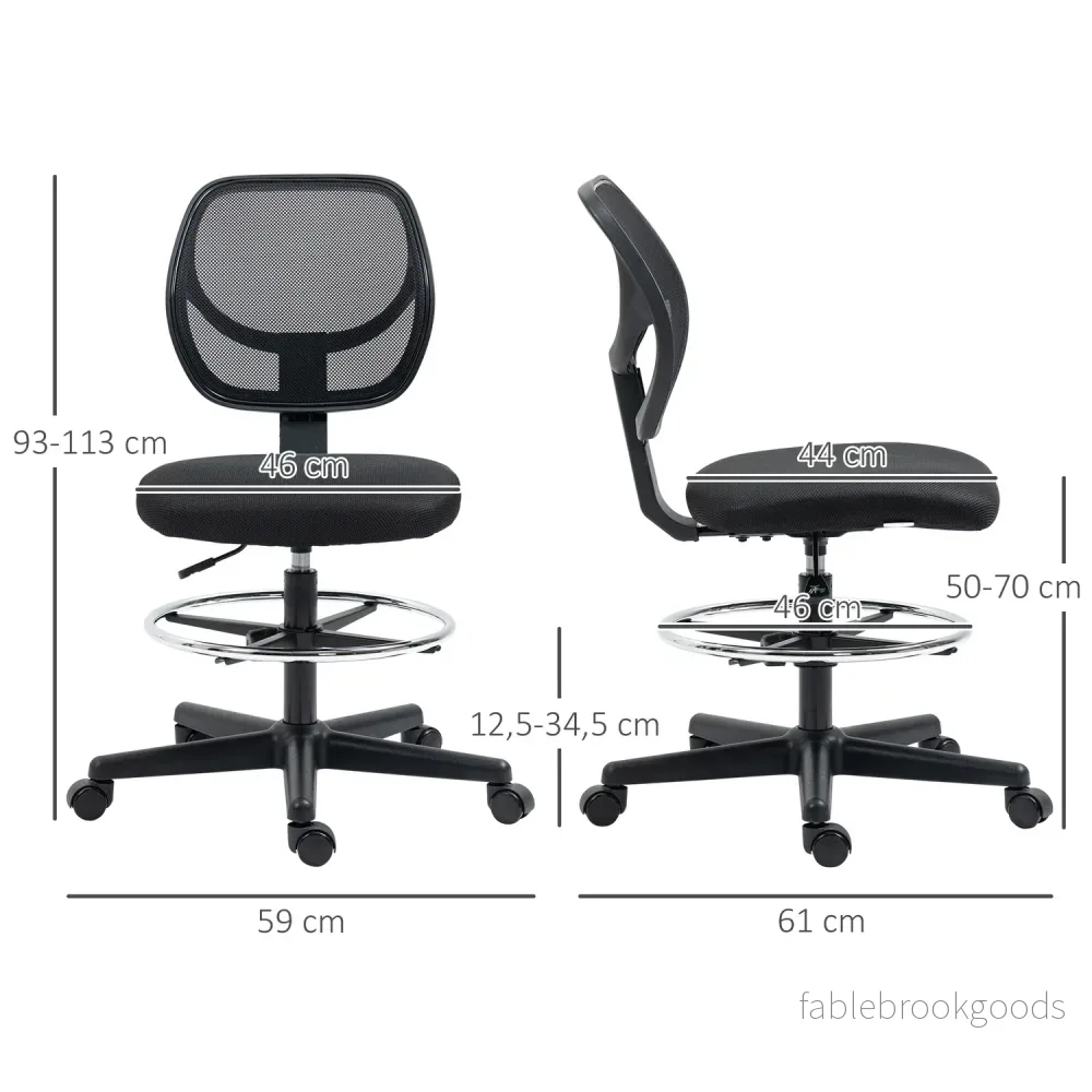 Ergonomisk kontorsstol, justerbar höjd & fotring - Bild 3