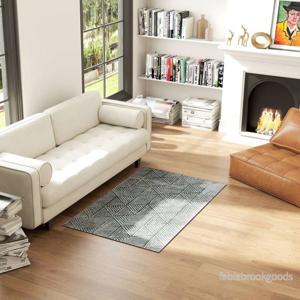 Mörkgrå Tvättbar Vardagsrumsmatta – 150 x 80 cm - Bild 2