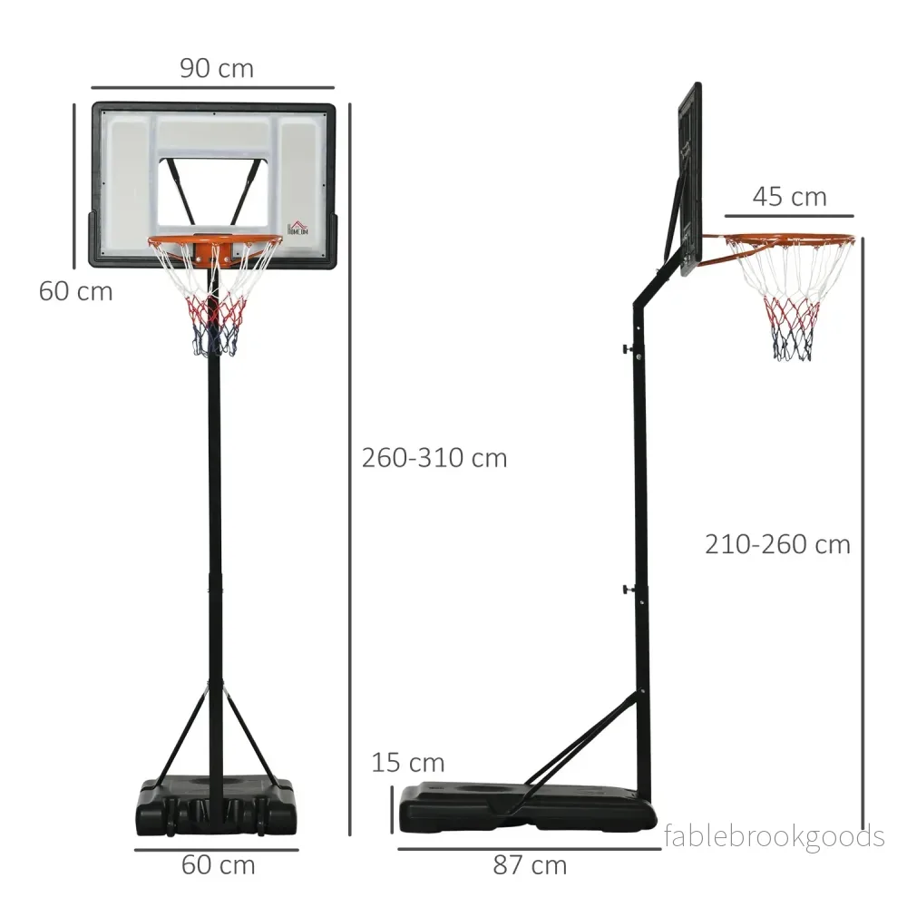 Justerbart stativ för basketbåge, rullbart, höjd 260-310 cm - Bild 2