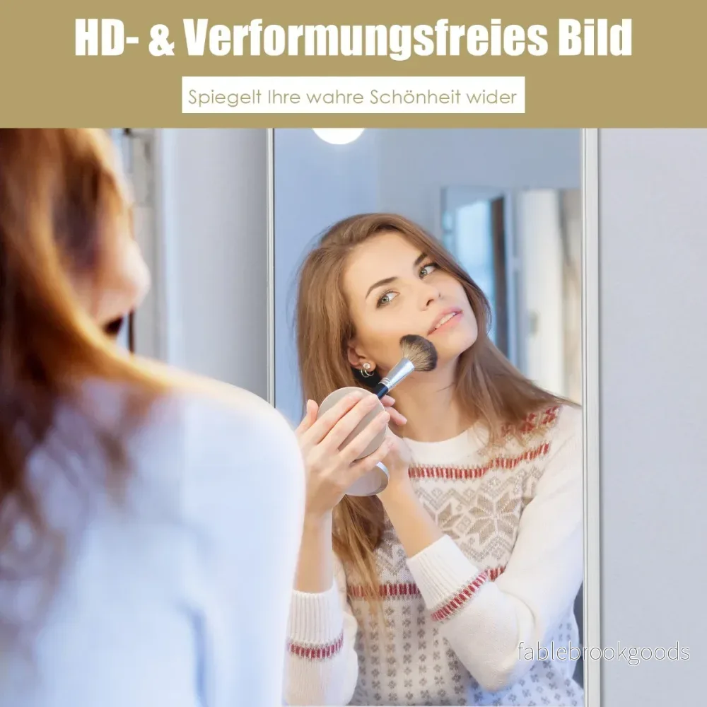 Hellängdsspegel – med höjdjusterbara hängkrokar Väggspegel – 37 x 120 cm – Silver - Bild 3