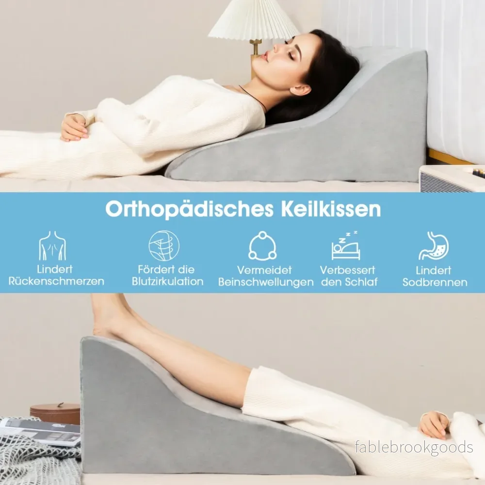 Läskudde – för säng och soffa med tvättbar överdrag Venkudde höjande ben – Grå - Bild 3