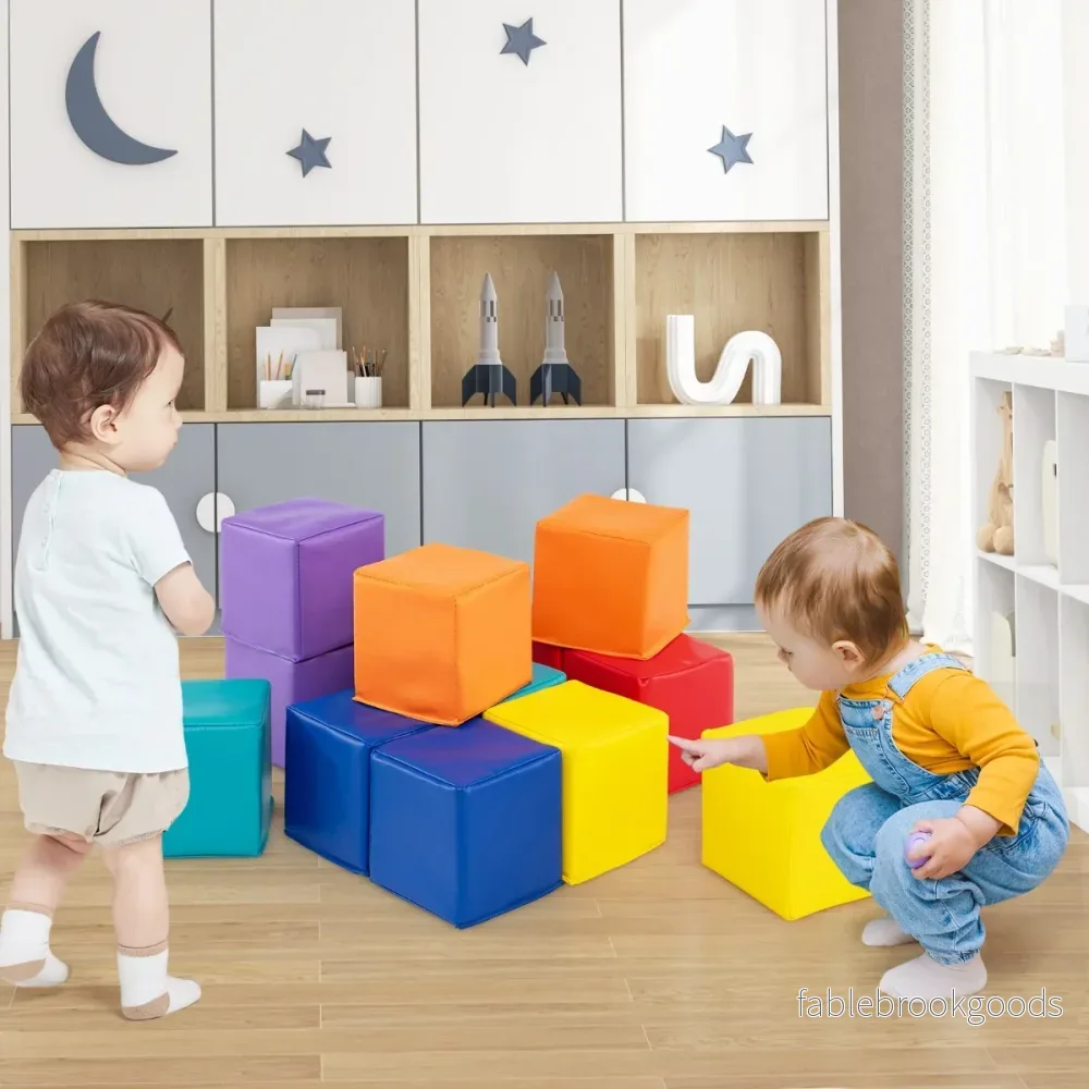 stycken – skumplastklossar Mjuka Klättringsbara skumplastkuber Färgglada – 12 – Flerfärgad - Bild 3
