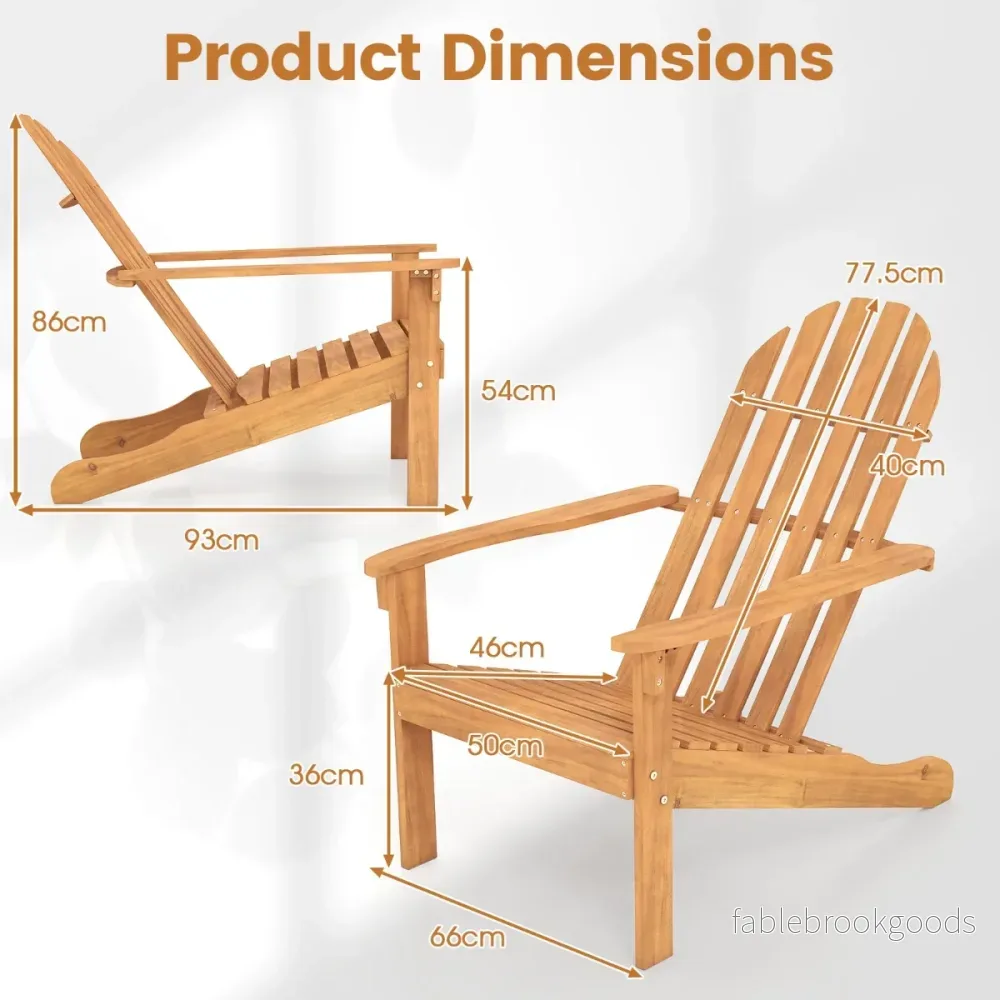 Adirondack – stol i akacieträd med lutande sittplats och hög ryggstödsan – Natur - Bild 2
