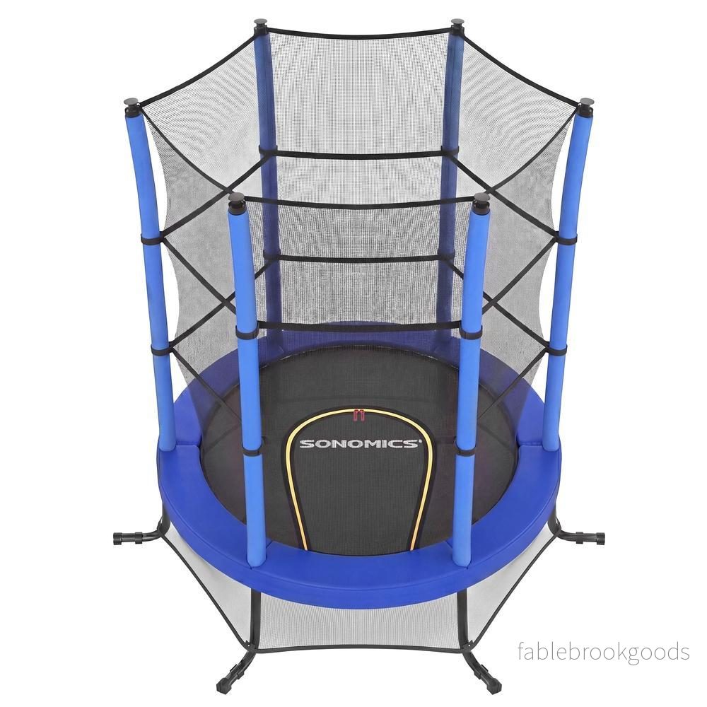 Kindertrampoline – 174 cm – Veiligheidsnet – Randbescherming – Blauw Kindertrampoline – 174 cm – Veiligheidsnet – Randbescherming – Blauw