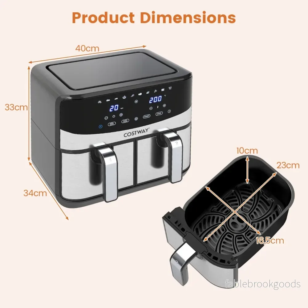 i – Dual Zone Air Fryer Hetluftfritös med Siktfönster och Pekskärm Diskmaskinsfast – 10 1 85 L – Svart - Bild 2