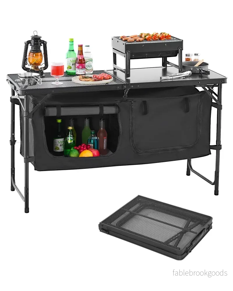 Hopfällbart campingköksbord – smart design för utomhusmatlagning Hopfällbart campingköksbord – smart design för utomhusmatlagning