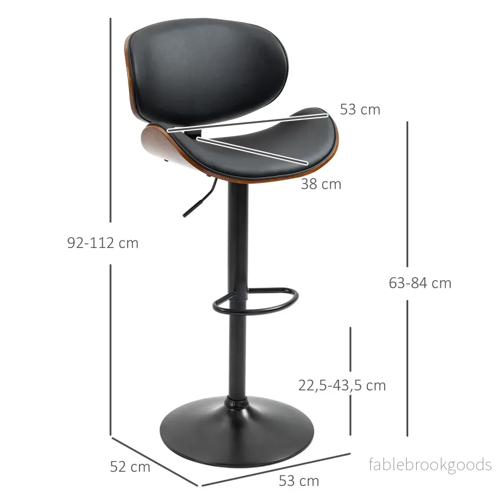 Set med 2 höjdjusterbara barstolar i konstläder - Bild 3