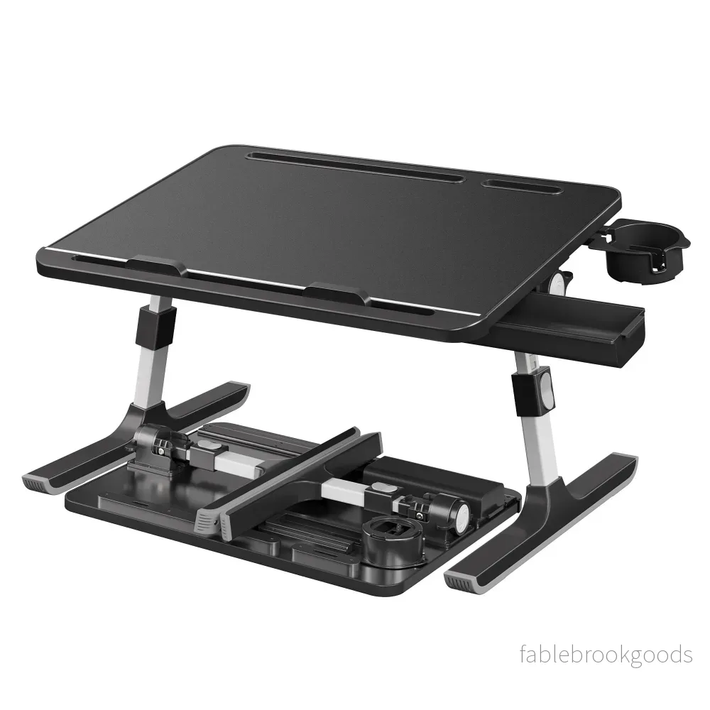 Laptoptafel – Opklapbaar – In Hoogte Verstelbaar – 56 x 40 cm – Zwart Laptoptafel – Opklapbaar – In Hoogte Verstelbaar – 56 x 40 cm – Zwart