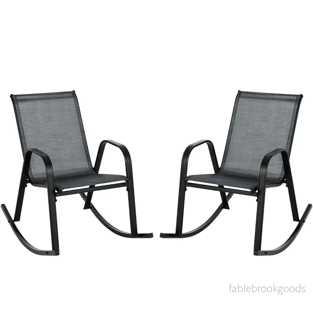 Set – med gungstolar ventilerande tygsits Ergonomisk gunga – 2 – Svart