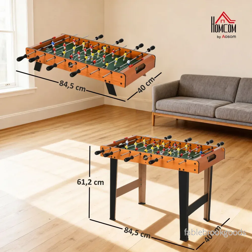 Minifotbollsbord med stänger i rostfritt stål, 84,5x40x61,2 cm, svart - Bild 3