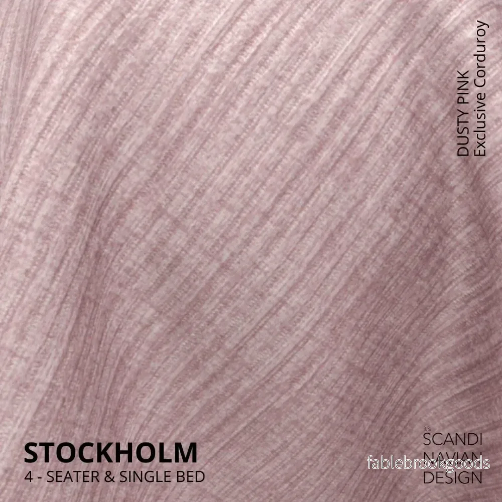 Stockholm 4-seater sofa/single bed Exclusive Corduroy, Dusty Pink removable & washable covers - Bild 3